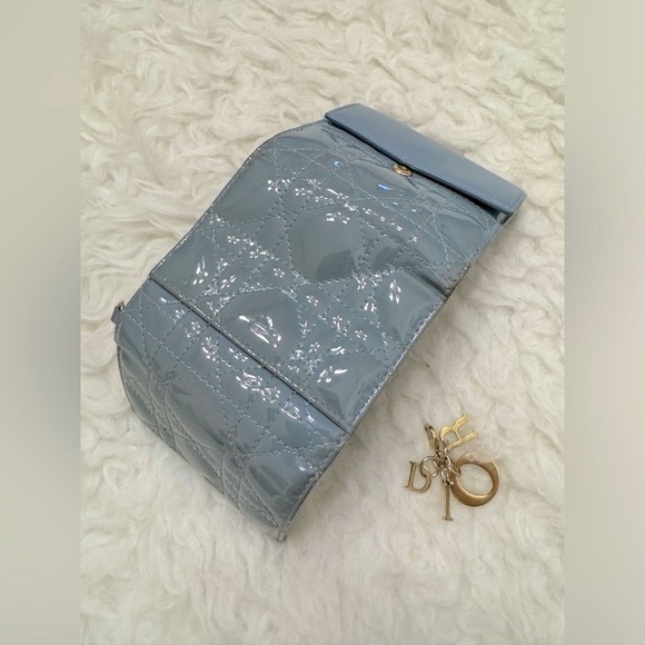 2024 DIOR Lotus Wallet Cloud Blue Patent Cannage Calfskin, Authentic - Picture 15 of 15